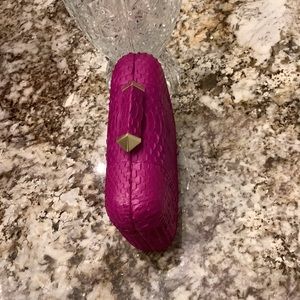 Authentic Brian Atwood, snake, skin, leather clutch bag